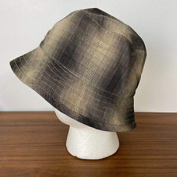 Kangol Men's NWT Check Spey Reversible Tan Bucket Hat Sz Small - Picture 4 of 8
